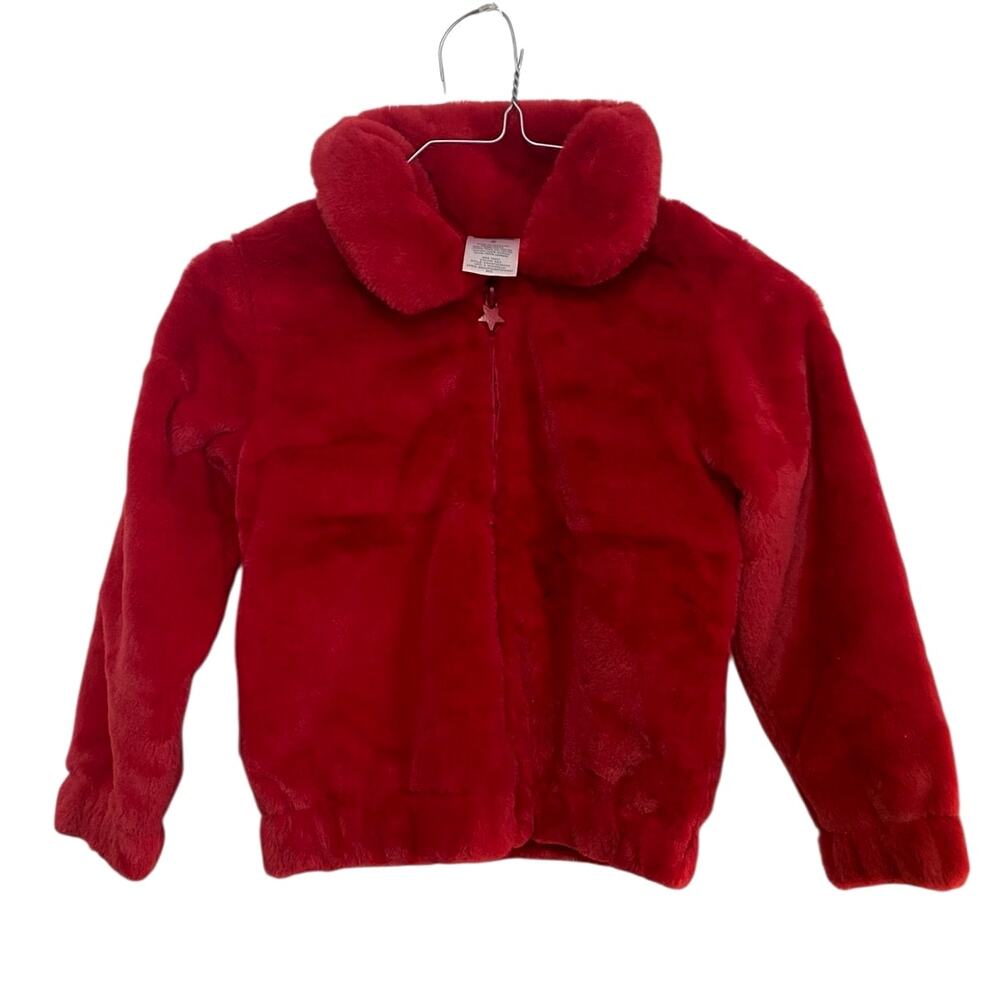 Garanimals 365KIDS Winter Fleece Girls 6 Red Collar Zip Up Elastic Waist